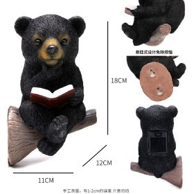 Bear Garden Solar Light Ornaments (Option: Black Bear In Stock)